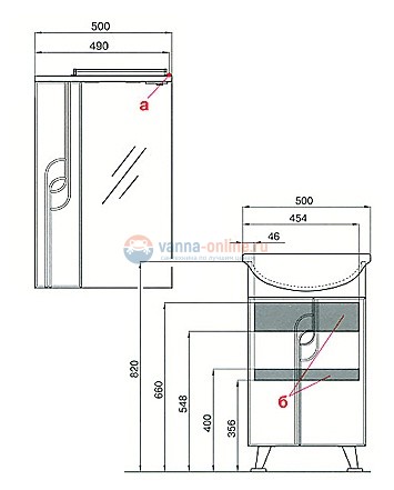 Тумба под раковину Акватон ПАНДА 50, 1A053701PD010