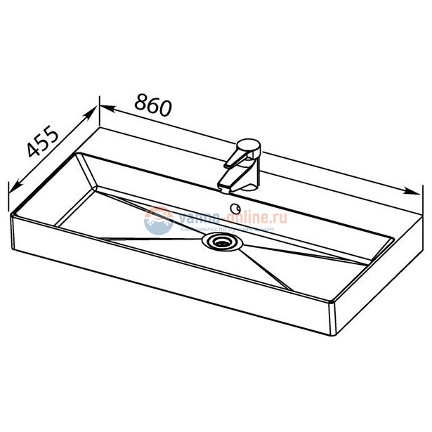 Мебельная раковина Aquanet Sanovit SLIM SYNERGY 85 см 00198208 