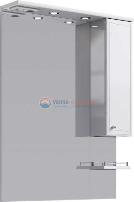 Зеркало со шкафчиком Aqwella Барселона Ba.02.08, 80 см