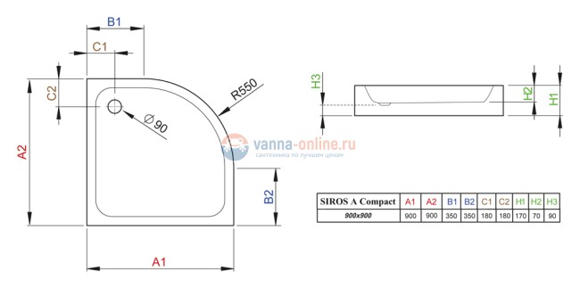 Поддон для душа Radaway Siros A900 compact Поддон для душа Radaway Siros A900 compact