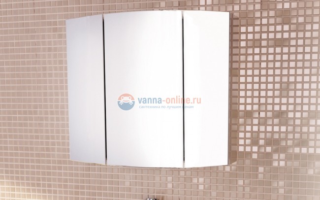 Зеркальный шкаф Comfortу Лаура-75-3 белый