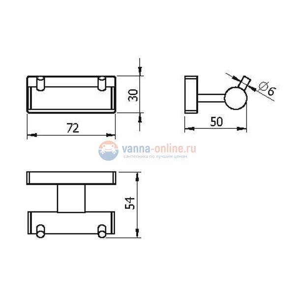 Крючок двойной Langberger Alster 10932B Крючок двойной Langberger Alster 10932B