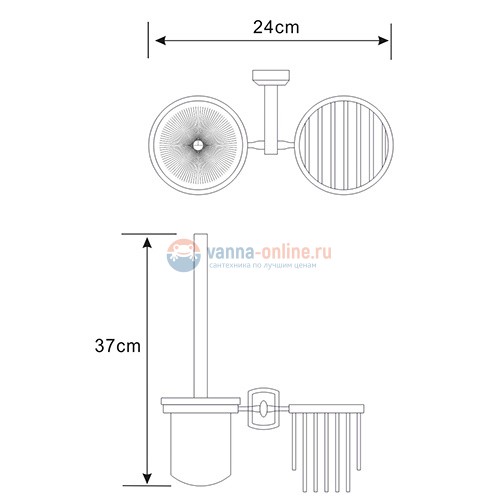 Держатель освежителя воздуха и ершик для унитаза WasserKraft Oder 3035