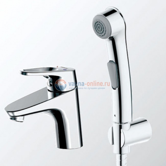 Смеситель Bravat Drop F148162C-1 для раковины с гигиеническим душем