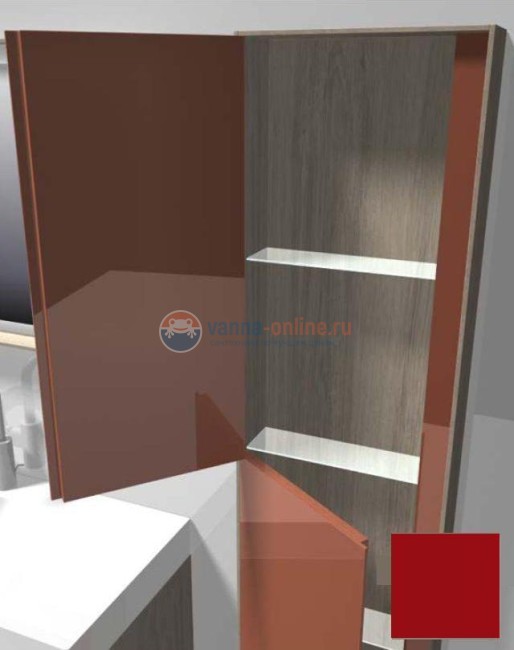 Пенал Jacob Delafon Rythmik Pure EB1774G-M69 40 см, матовый лак темно-красный, левый