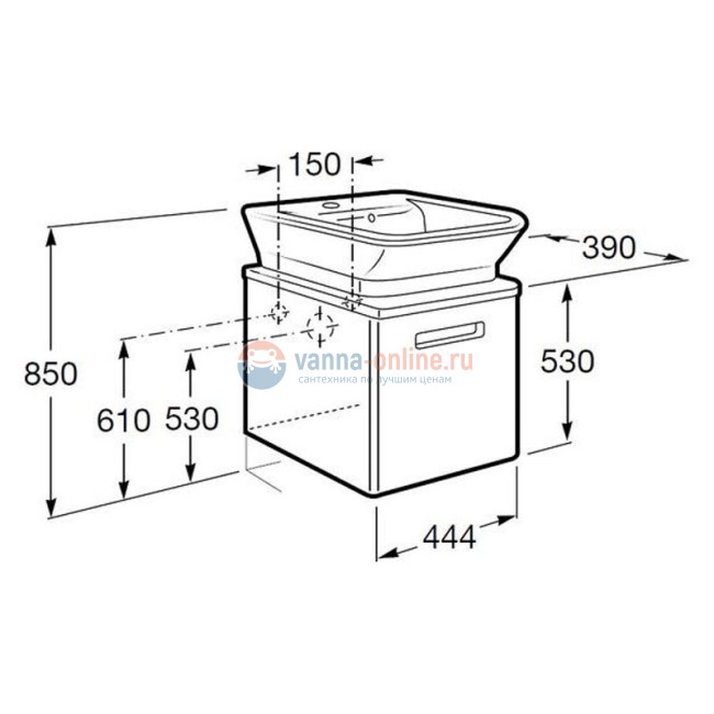 Тумба под раковину Roca Gap 45, ZRU9302735, цвет белый матовый