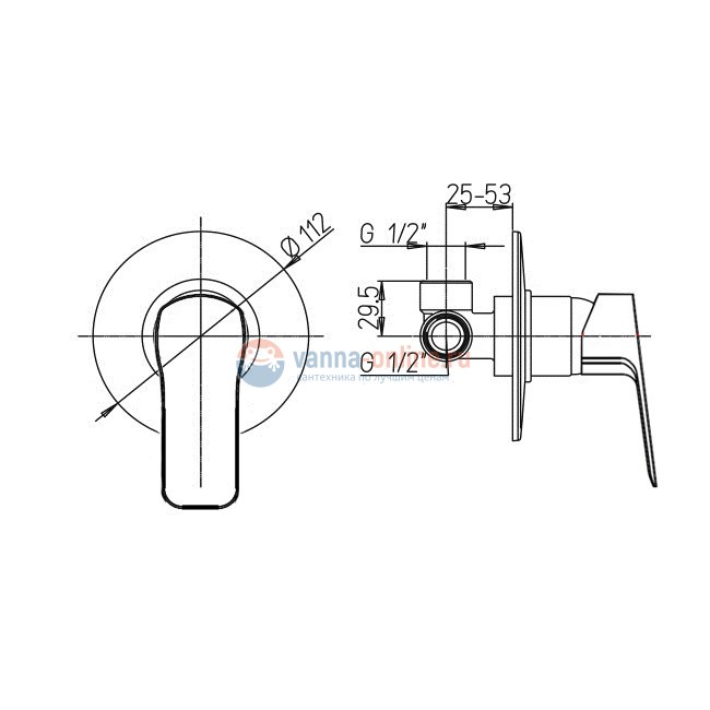 Смеситель для душа PAINI Viva Style встраиваемый, черный