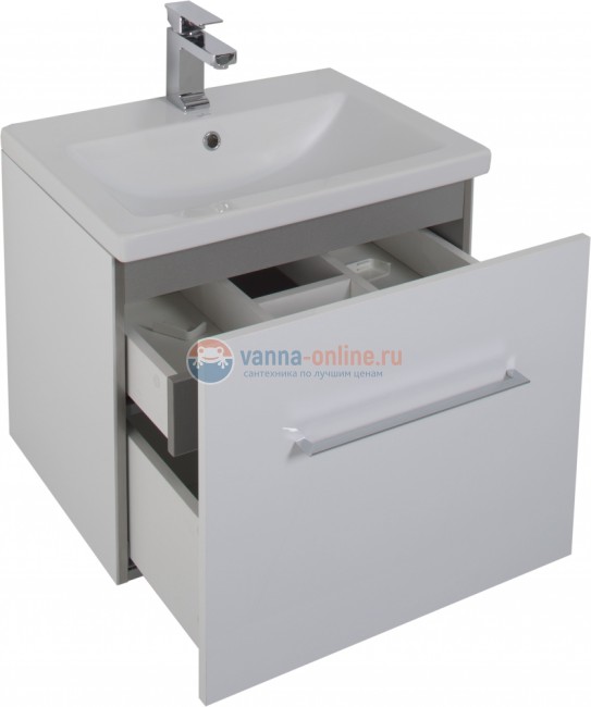 Тумба с раковиной Aquanet Порто 60 белый, 00195730