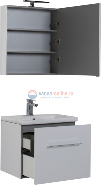 Тумба с раковиной Aquanet Порто 60 белый, 00195730