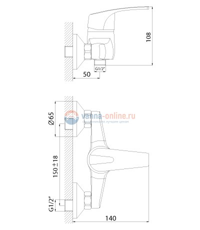 Смеситель Rossinka D40-41 для душа Смеситель Rossinka D40-41 для душа