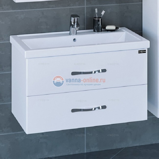 Тумба под раковину СаНта Виктория 80 NEW 700130N, подвесная, цвет белый Тумба под раковину СаНта Виктория 80 NEW 700130N, подвесная, цвет белый