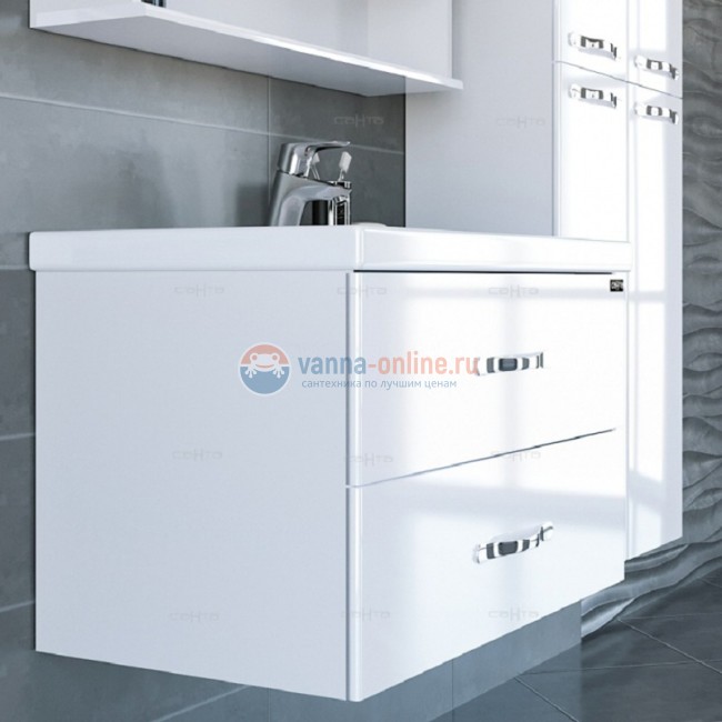 Тумба под раковину СаНта Виктория 80 NEW 700130N, подвесная, цвет белый Тумба под раковину СаНта Виктория 80 NEW 700130N, подвесная, цвет белый