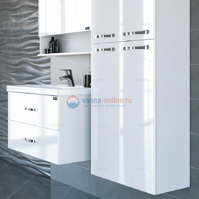 Тумба под раковину СаНта Виктория 80 NEW 700130N, подвесная, цвет белый Тумба под раковину СаНта Виктория 80 NEW 700130N, подвесная, цвет белый