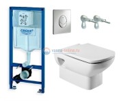 Инсталляция Grohe с унитазом Roca Dama Senso 346517000, сиденье микролифт, комплект Инсталляция Grohe с унитазом Roca Dama Senso 346517000, сиденье микролифт, комплект