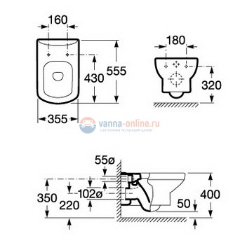 Инсталляция Grohe с унитазом Roca Dama Senso 346517000, сиденье микролифт, комплект Инсталляция Grohe с унитазом Roca Dama Senso 346517000, сиденье микролифт, комплект