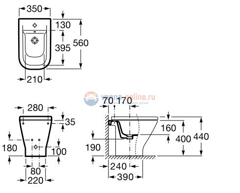 Биде Roca Gap 357474000 напольное