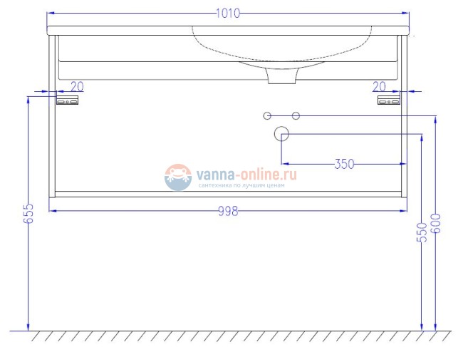 Тумба с раковиной Jacob Delafon Madeleine EB2055-J51, 100 см, матовая белая, правая