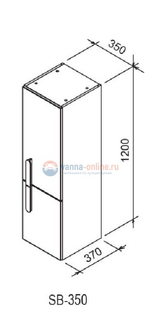 Шкаф-пенал Ravak Chrome SB 350 фасад белый, корпус белый, L/R