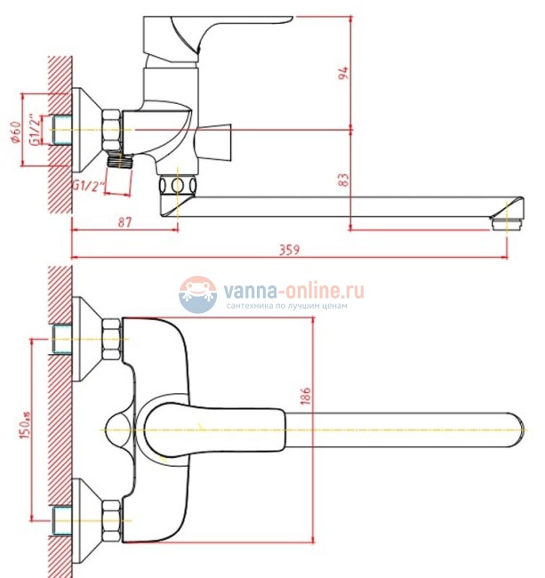 Смеситель Orange Aristo M19-211cr для ванны и душа Смеситель Orange Aristo M19-211cr для ванны и душа