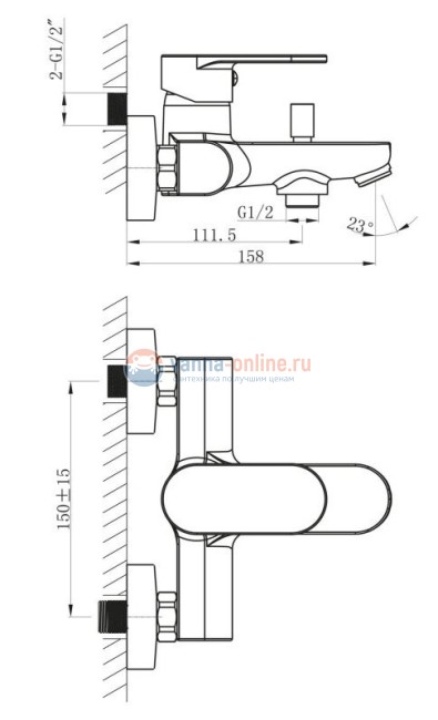 Смеситель для ванны и душа BelBagno Loyd LOY-VASM-CRM Смеситель для ванны и душа BelBagno Loyd LOY-VASM-CRM
