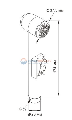 Гигиенический душ с фиксатором WasserKRAFT A043, хром Гигиенический душ с фиксатором WasserKRAFT A043, хром