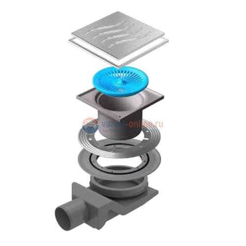 Трап водосток Pestan Confluo Standard Tide 4 Mask 150*150 нержавеющая сталь с рамкой 13000081