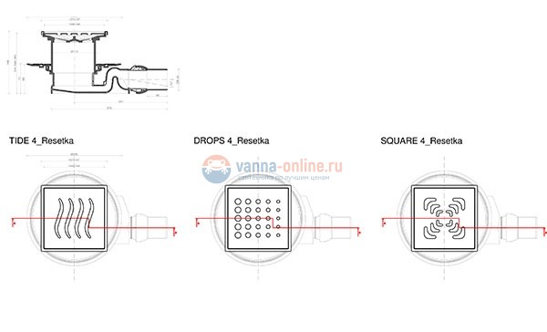 Трап водосток Pestan Confluo Standard Tide 4 Mask 150*150 нержавеющая сталь с рамкой 13000081