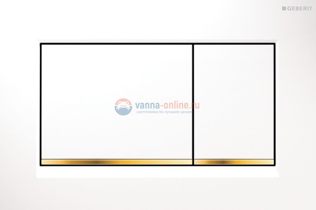 Клавиша Geberit Omega Type 30 115.080.KK.1, белая, золото