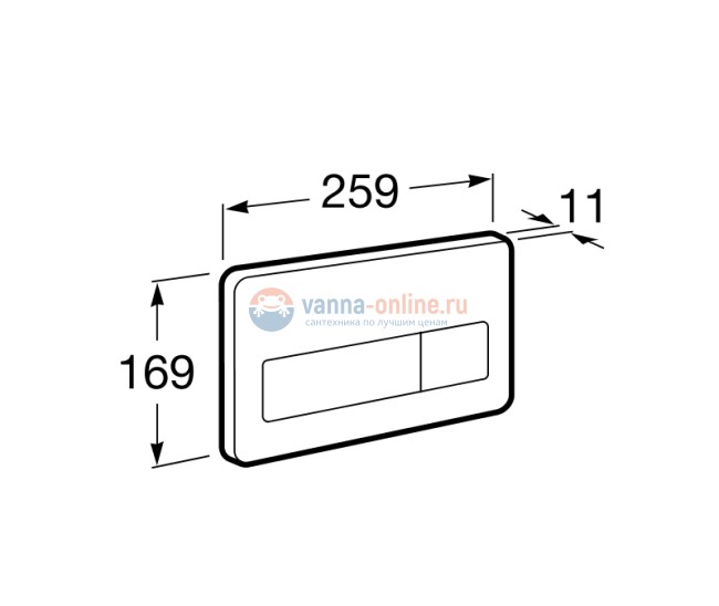 Кнопка смыва Roca PL3 Antivandalica 890097004, нержавеющая сталь Кнопка смыва Roca PL3 Antivandalica 890097004, нержавеющая сталь