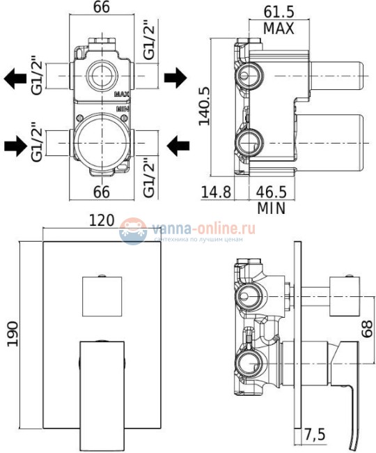 Смеситель Paffoni Elle EL018CR/M для душа Смеситель Paffoni Elle EL018CR/M для душа