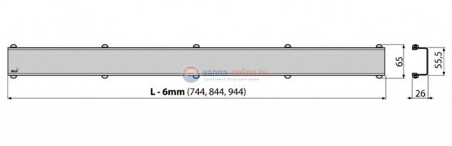 Решетка водосточная AlcaPlast Space-950M, нержавеющая сталь матовая Решетка водосточная AlcaPlast Space-950M, нержавеющая сталь матовая