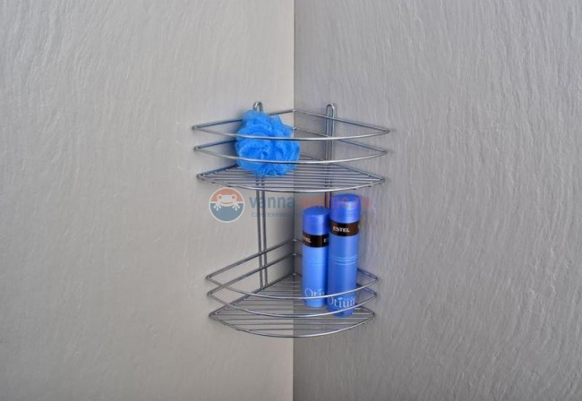 Полка угловая Fixsen FX-850-2 двухэтажная, хром Полка угловая Fixsen FX-850-2 двухэтажная, хром