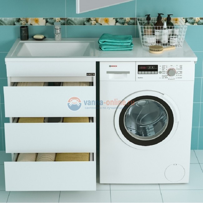 Тумба под раковину СаНта Марс-56 700220 над стиральной машиной, напольная