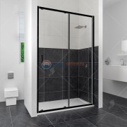 Душевая дверь RGW CL-14 В, 32091414-14, 140 х 185 см раздвижная, стекло прозрачное, черный