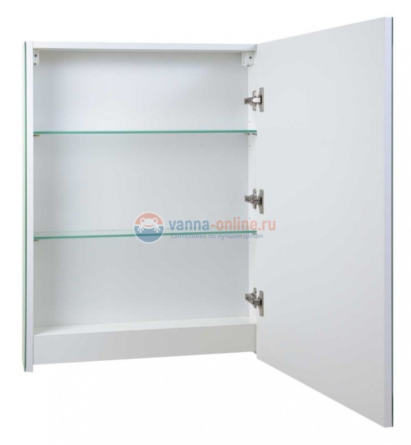 Зеркальный шкаф Emmy Родос 60 см, rod60mir1, с подсветкой, 1 дверь, белый