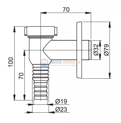 Сифон для стиральной машины Alcaplast APS1, наружный, хромированный Сифон для стиральной машины Alcaplast APS1, наружный, хромированный