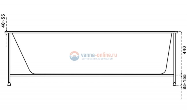 Ванна акриловая Relisan Eco Plus Сона 170 х 80 см Ванна акриловая Relisan Eco Plus Сона 170 х 80 см