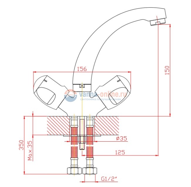 Смеситель Orange Classic S M75-011cr для раковины Смеситель Orange Classic S M75-011cr для раковины