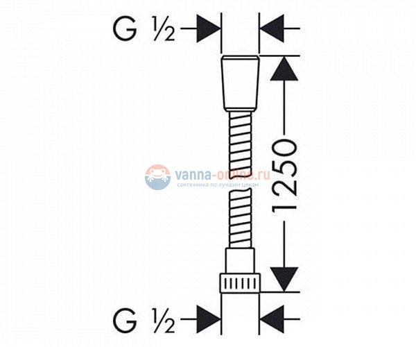 Шланг для душа Hansgrohe Sensoflex 28132000, 1,25 м