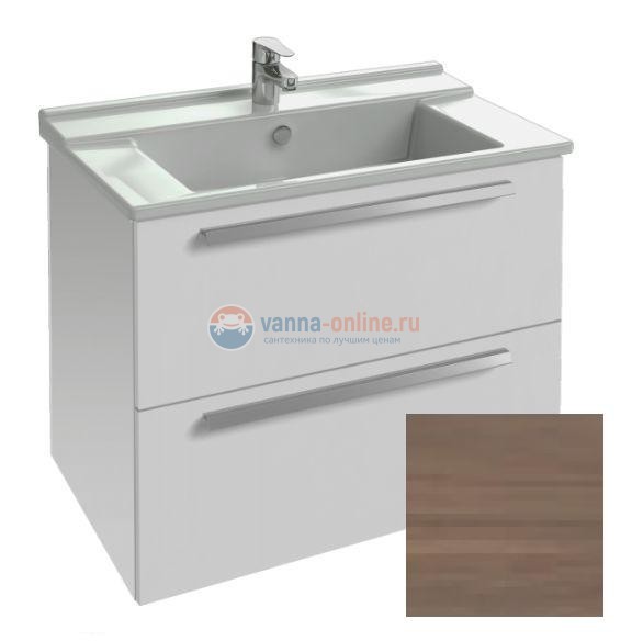 Тумба под раковину Jacob Delafon Struktura 80 EB1277-E16, ореховое дерево, 2 ящика, 77x47x56 см