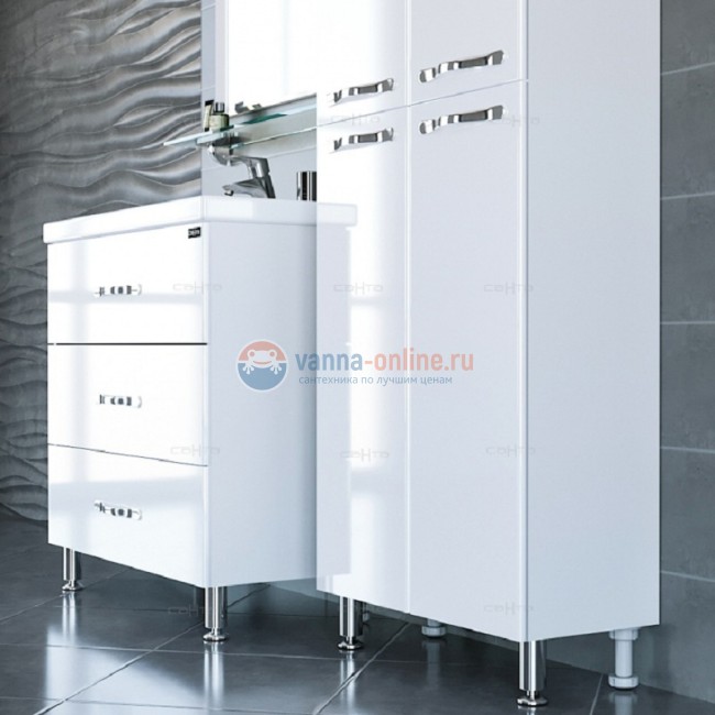 Тумба под раковину СаНта Виктория 80 NEW 700129N напольная, цвет белый