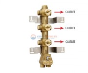 Скрытая часть Bossini Outlets для термостата HighFlow на 5 потребителя Z030275000 с девиатором