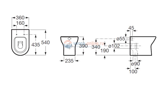 Приставной унитаз Roca Nexo 347615000 Приставной унитаз Roca Nexo 347615000