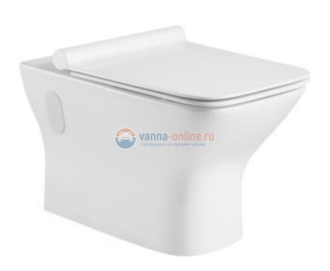 Подвесной унитаз Aquanet Cube-W CL-12248D (210761) безободковый, Rimless, с сиденьем Soft Close, Slimseat