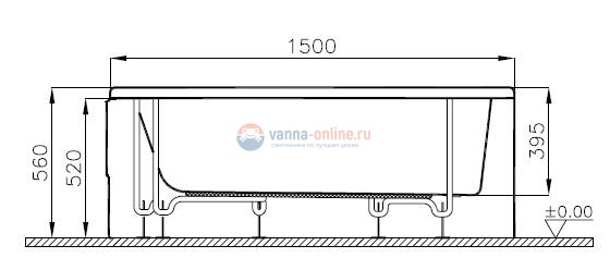 Акриловая ванна Vitra NYSA 150х100 50790001000, левая