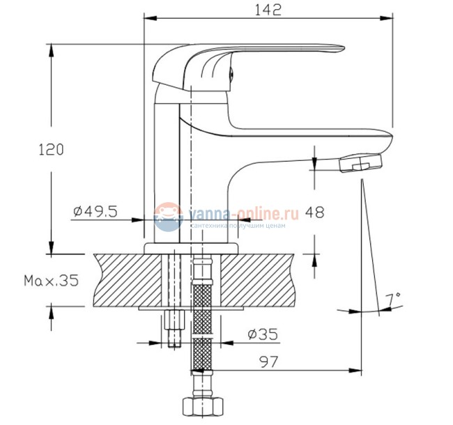 Смеситель Orange Iris M41-021cr для раковины Смеситель Orange Iris M41-021cr для раковины