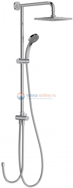Душевой гарнитур Jacob Delafon E45893-CP EO ECO с верхним душем 20 x 20 cм, хром Душевой гарнитур Jacob Delafon E45893-CP EO ECO с верхним душем 20 x 20 cм, хром