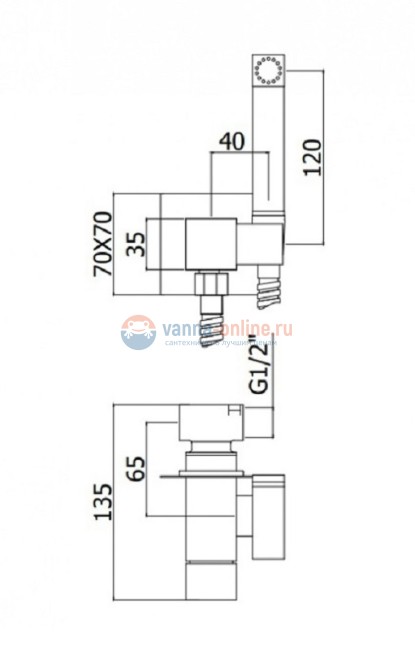 Гигиенический душ Paffoni Tweet Square Mix ZDUP112CR со смесителем, цвет хром Гигиенический душ Paffoni Tweet Square Mix ZDUP112CR со смесителем, цвет хром