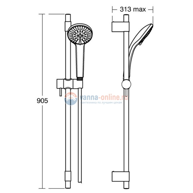 Душевой гарнитур Ideal Standard IDEALRAIN PRO B9836AA Душевой гарнитур Ideal Standard IDEALRAIN PRO B9836AA