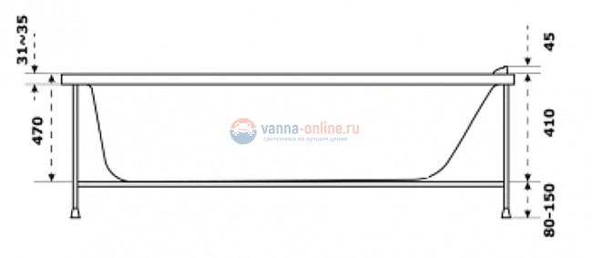 Акриловая ванна Jacob Delafon Spacio E6D161RU-00, 170 х 75 см Акриловая ванна Jacob Delafon Spacio E6D161RU-00, 170 х 75 см